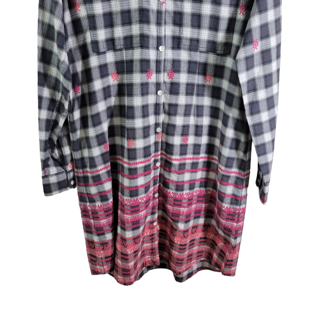 Roberta Roller Rabbit Plaid Button Front Shirt Dr… - image 3